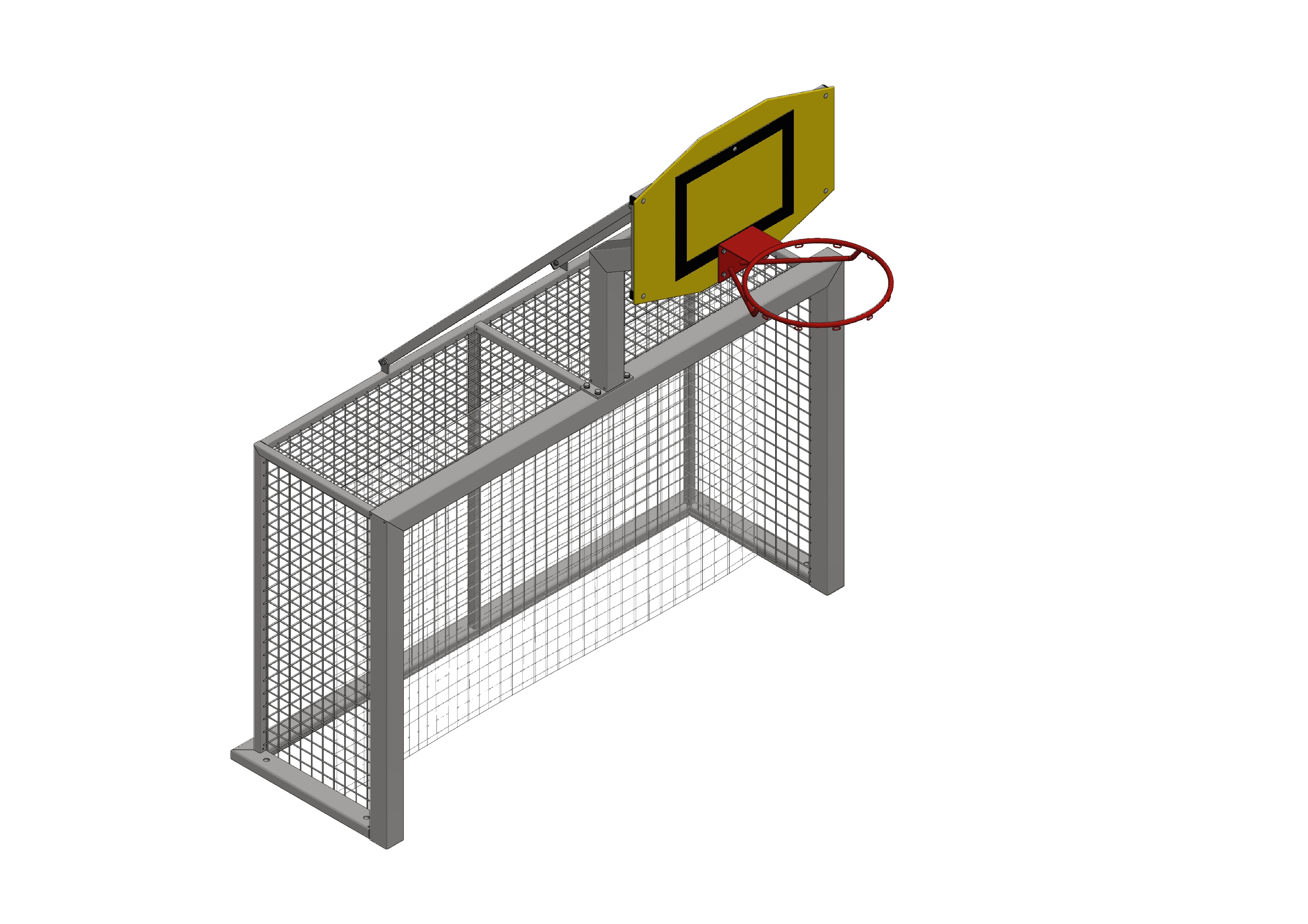 Futbalová bránka s basketbalovou deskou