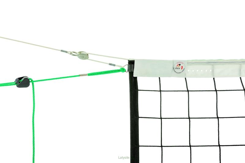 Bezuzlová volejbalová sieť Smash PP 3 mm - na oboch stranách kladka + 6 upínačov