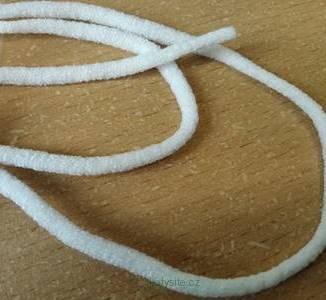 Dutá textilná guma 3 mm - biela, 0,8-1 kg (600-800 m)