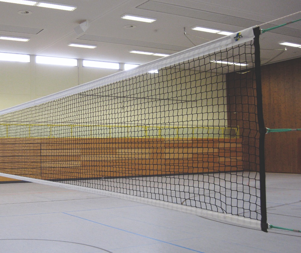 Bezuzlová volejbalová turnajová sieť PP 4 mm + kevlarové lano - 6 upínačov